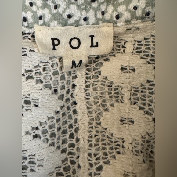 34B - POL Lace Overlay Top in Cream and Blue - Picture 8 of 8